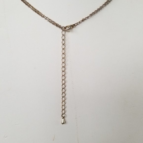 Infinite & Cross Layered Necklace Gold Tone - Picture 8 of 12